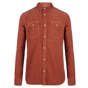All Saints Burnt Orange Simmonds Button Up Shirt